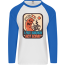 BBQ Smokin Hot Today Funny Grill Mens L/S Baseball T-Shirt White/Royal Blue