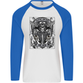 Live Free or Die Mens L/S Baseball T-Shirt White/Royal Blue