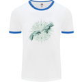 Alien Creation of Adam Parody UFO Mens Ringer T-Shirt White/Royal Blue