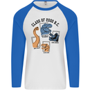 Class of 2000 BC Funny Dinosaur T-Rex Mens L/S Baseball T-Shirt White/Royal Blue
