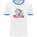 Dadicorn Funny Fathers Day Unicorn Mens Ringer T-Shirt White/Royal Blue