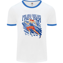 Chase Boys Running Marathon Cross Country Runner Mens Ringer T-Shirt White/Royal Blue