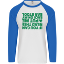 Back on My Bar Stool St. Patrick's Day Mens L/S Baseball T-Shirt White/Royal Blue