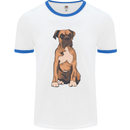 A Boxer Dog Mens Ringer T-Shirt White/Royal Blue