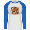 Prost to Oktoberfest German Beer Festival Mens L/S Baseball T-Shirt White/Royal Blue