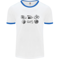 Fossil Set Palaeontologist Palaeontology Mens Ringer T-Shirt White/Royal Blue