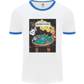 Funny Cat Poker How Much is the Fish Mens Ringer T-Shirt White/Royal Blue