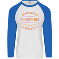 Bad Girls Play With Pool Balls 9-Ball Mens L/S Baseball T-Shirt White/Royal Blue