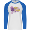 Spore Me the Details Funny Mushroom Mens L/S Baseball T-Shirt White/Royal Blue