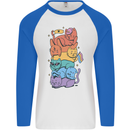 LGBT Cats Mens L/S Baseball T-Shirt White/Royal Blue