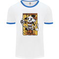 Pick Your Poison Beer Alcohol Skull Skeleton Mens Ringer T-Shirt White/Royal Blue