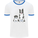 A Border Collie and Puppy Mens Ringer T-Shirt White/Royal Blue