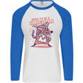 A Rat Born To Be a Unicorn Funny Mens L/S Baseball T-Shirt White/Royal Blue