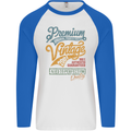 Aged to Perfection 22nd Birthday 2001 Mens L/S Baseball T-Shirt White/Royal Blue