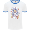 Easter Anime Girl With Eggs and Bunny Ears Mens Ringer T-Shirt White/Royal Blue