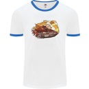 Polygonal Chameleon Mens Ringer T-Shirt White/Royal Blue