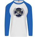 Scotland Bodybuilding Gym Training Scottish Mens L/S Baseball T-Shirt White/Royal Blue