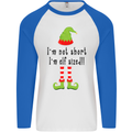 I'm Not Short I'm Elf Sized Funny Christmas Mens L/S Baseball T-Shirt White/Royal Blue