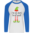 I'm Not Short I'm Elf Sized Funny Christmas Mens L/S Baseball T-Shirt White/Royal Blue