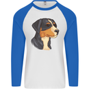Appenzeller Sennenhund Dog Mens L/S Baseball T-Shirt White/Royal Blue