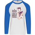 A Dog Is a Girl's Best Friend Chihuahua Mens L/S Baseball T-Shirt White/Royal Blue