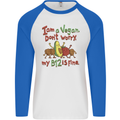 I'm a Vegan My b12 Is Fine Funny Mens L/S Baseball T-Shirt White/Royal Blue