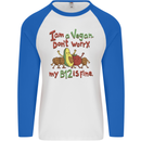 I'm a Vegan My b12 Is Fine Funny Mens L/S Baseball T-Shirt White/Royal Blue