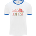 Daddys Princess Funny Unicorn Teddy Bear Mens Ringer T-Shirt White/Royal Blue