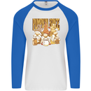 Pumpkin Spice Gnomes Halloween Mens L/S Baseball T-Shirt White/Royal Blue
