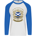 All Men Are Born Equal Scotland Scottish Mens L/S Baseball T-Shirt White/Royal Blue