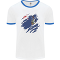 Torn Flag South Georgia and Sandwich Islands Mens Ringer T-Shirt White/Royal Blue