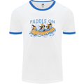 White Water Rafting Paddle On Whitewater Mens Ringer T-Shirt White/Royal Blue