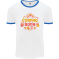 Coming Soon New Baby Pregnancy Pregnant Mens Ringer T-Shirt White/Royal Blue