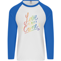 Love is Not a Crime LGBT Gay Awareness Mens L/S Baseball T-Shirt White/Royal Blue