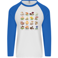 Mushroom Species Mens L/S Baseball T-Shirt White/Royal Blue