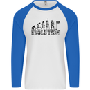Evolution of a Golfer Funny Golf Golfing Mens L/S Baseball T-Shirt White/Royal Blue