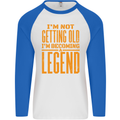 I'm Not Old I'm a Legend Funny Birthday Mens L/S Baseball T-Shirt White/Royal Blue