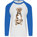 Catahoula Shepherd Dog Mens L/S Baseball T-Shirt White/Royal Blue