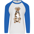 Catahoula Shepherd Dog Mens L/S Baseball T-Shirt White/Royal Blue