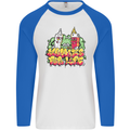 Spliff & Lighter Homies Funny Weed Cannabis Mens L/S Baseball T-Shirt White/Royal Blue