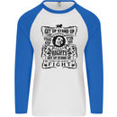 Get up Stand up Reggae Music Mens L/S Baseball T-Shirt White/Royal Blue