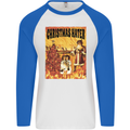 Christmas Hater Bah Humbug Mens L/S Baseball T-Shirt White/Royal Blue