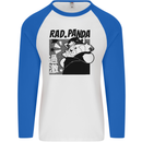 Rad Red Panda Japanese Cool Mens L/S Baseball T-Shirt White/Royal Blue