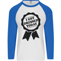 I Got Dressed Today Antisocial Funny Gamer Mens L/S Baseball T-Shirt White/Royal Blue