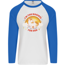 Unicorn Im Too Magical For You Mens L/S Baseball T-Shirt White/Royal Blue