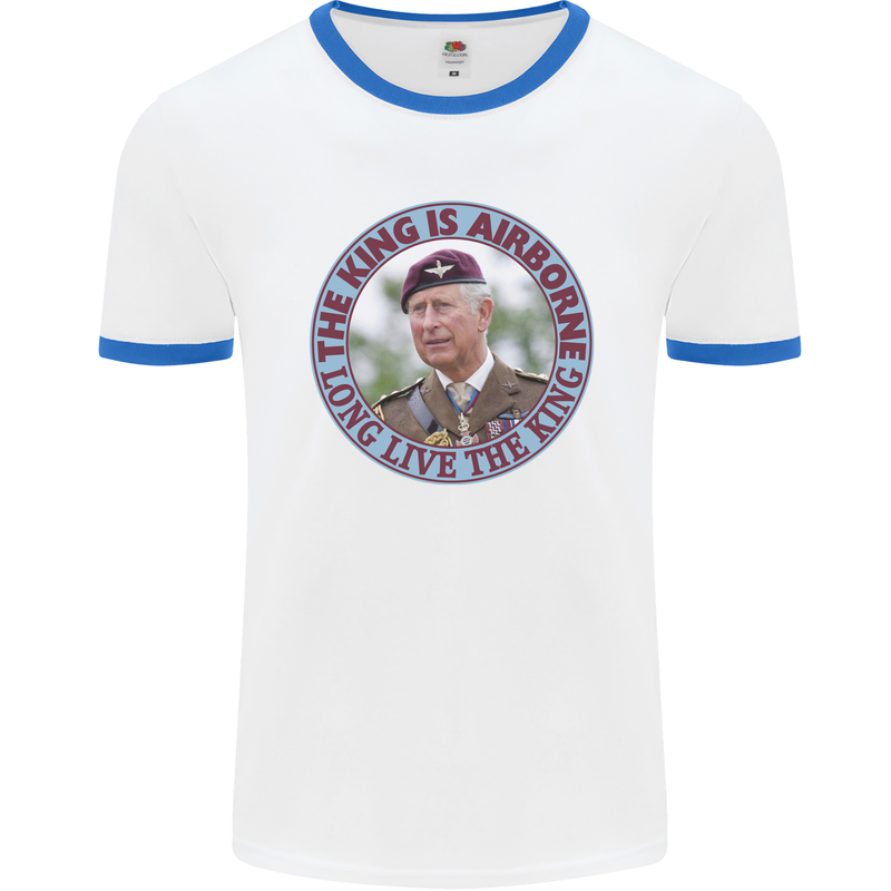King Airborne Mens Ringer T-Shirt White/Royal Blue