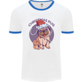 Christmas Pug Dog Xmas Mens Ringer T-Shirt White/Royal Blue