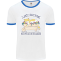 Plans With My Cat in the Garden Gardener Mens Ringer T-Shirt White/Royal Blue