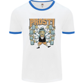 Prost German Oktoberfest Beer Mens Ringer T-Shirt White/Royal Blue