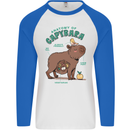 Anatomy of a Apybara Funny Mens L/S Baseball T-Shirt White/Royal Blue